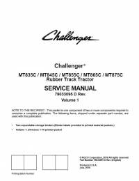 repair manual Challenger Rubber Track Tractor MT835C, MT845C, MT855C, MT865C, MT875C Service Manual PDF