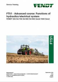 repair manual Fendt Tractor FT51 Functions of Hydraulics/Electrical System Service Training Manual PDF