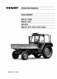 repair manual Fendt Tool Carrier 345 GT/GTM, 360 GT/GTF, 365 GTA, 380 GT/GTF/GTA/GTH/GHA Operating Manual PDF