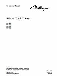repair manual Challenger Rubber Track Tractor MT845E, MT855E, MT865E, MT875E Operator’s Manual PDF