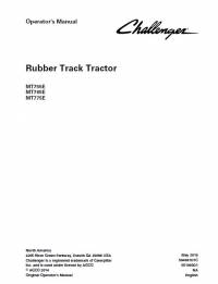 repair manual Challenger Rubber Track Tractor MT755E, MT765E, MT775E Operator’s Manual PDF