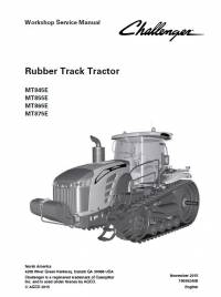repair manual Challenger Rubber Track Tractor MT845E, MT855E, MT865E, MT875E Workshop Service Manual PDF