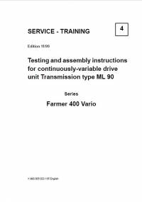 repair manual Fendt Farmer 400 Vario Testing Assembly Instructions Transmission Type ML90 Service Training PDF