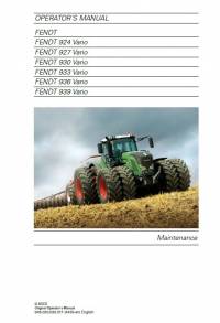 repair manual Fendt Tractor 924, 927, 930, 933, 936, 939 Vario Maintenance Operator’s Manual PDF