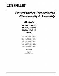 repair manual Caterpillar PowerSynchro Transmission TH336, TH337, TH406, TH407, TH414, TH514, TH417 PDF Manual