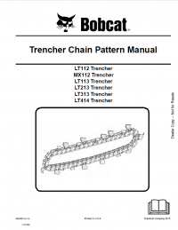 repair manual Bobcat LT/MX112, LT113/213/313/414 Trencher Chain Pattern Manual PDF