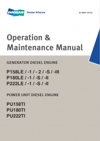 repair manual Doosan P158/180/222LE Generator Diesel Engines Operation and Maintenance Manual PDF