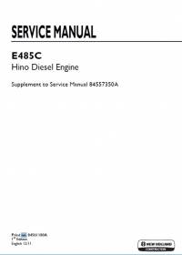 repair manual New Holland Crawler Excavator E485C Hino Diesel Engine Service Manual PDF