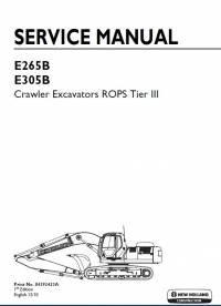 repair manual New Holland Crawler Excavator E265B, E305B ROPS Tier III Service Manual PDF