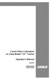 repair manual Insrtuction for 2 and 4 Row Cultivators on Case Model “CC” Tractor pdf Operators manual