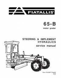 repair manual FiatAllis Motor Grader 65-B Steering & Implement Hydraulics Service Manual PDF