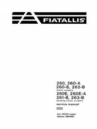 repair manual FiatAllis Tractor Scrapers 260, 260A, 260B, 262B, 260E, 260E-A, 261B, 263B Service Manual PDF