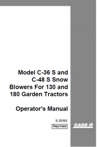 repair manual Case C-36 S and C-48 S Snow Blowers for 130 and 180 Garden Tractors pdf Operation manual