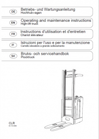 repair manual OM Pimespo CLR High-lift truck Operating and Maintenance Instructions PDF