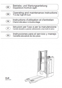 repair manual OM Pimespo CLD Two-tier high-lift truck Operating and Maintenance Instructions PDF