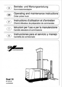repair manual OM Pimespo DUAL 10 Order Picker Truck Operation and Maintenance Manual PDF
