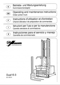 repair manual OM Pimespo DUAL 15-3 Order Picker Truck Operation and Maintenance Manual PDF