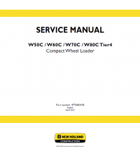 repair manual New Holland W50C, W60C, W70C, W80C Tier4 Compact Wheel Loader Service Manual PDF