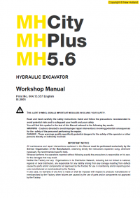 repair manual New Holland MHCity, MH Plus, MH5.6 Hydraulic Excavator Workshop Manual PDF
