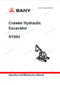 repair manual Sany SY50U Crawler Hydraulic Excavator Operation and Maintenance Manual PDF