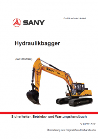 repair manual Sany Hydraulic Excavator SY215C (SY215C9C5KL) Safety, Operation, and Maintenance Manual PDF
