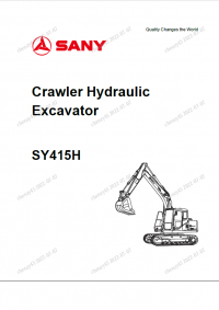 repair manual Sany Crawler Hydraulic Excavator SY415H Operation and Maintenance Manual PDF