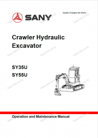 repair manual Sany Crawler Hydraulic Excavator SY35U, SY55U Operation and Maintenance Manual PDF