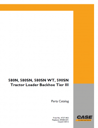 spare parts catalog Case 580N, 580SN, 580SN WT, 590SN Tractor Loader Backhoe Tier III Parts Catalog PDF