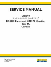 repair manual New Holland CR9090, CX8080 Elevation, CX8090 Elevation Tier 4A Combine Service Manual PDF