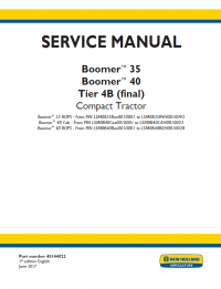 repair manual New Holland Boomer 35 Boomer 40 Tier 4B  final  Compact Tractor Service Manual PDF
