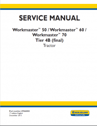 repair manual New Holland Tractor Workmaster 50, Workmaster 60 Tier 4B (final) Service Manual PDF