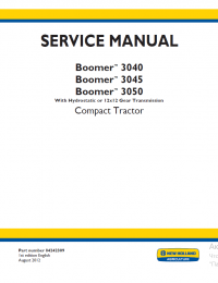repair manual New Holland Tractor Boomer 3040, 3045, 3050 Compact Tractor Service Manual PDF