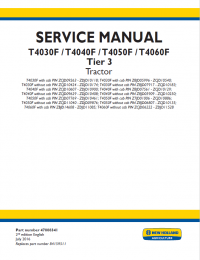 repair manual New Holland T4030F, T4040F, T4050F, T4060F Tier 3 Tractor Service Manual PDF