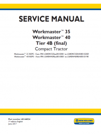 repair manual New Holland Workmaster 35 Workmaster 40 Tier 4B  final  Compact Tractor Service Manual PDF