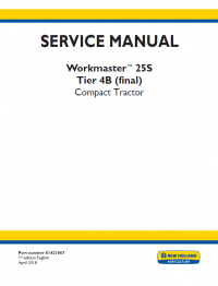 repair manual New Holland Workmaster 25S Tier 4B (final) Compact Tractor Service Manual PDF