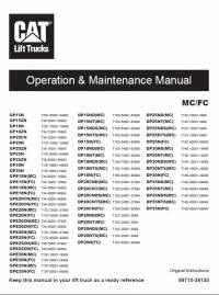 repair manual Cat GP15N to GP35N, GPE15N to GPE35N, DP15ND to DP35N Operation and Maintenance Manual
