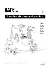 repair manual Cat Lift Truck EP40C 2/40 2/45C 2/45 2/50 2/40S 2/50S 2 Operating and Maintenance Manual PDF