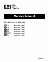repair manual Cat Lift Truck MicroCommand II Control 2EC15/18/20/25/25E/30 Service Manual PDF