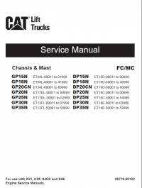 repair manual Cat Lift Trucks Chassis and Mast GP15N to GP35N, DP15N to DP35N, FC/MC Service Manual PDF