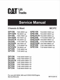 repair manual Cat Lift Trucks GP15N to GP35N, GPE15N to GPE35N, DP15N to DP35N, FC/MC Service Manual