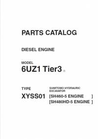 spare parts catalog Sumitomo Hydrauric Excavator Diesel Engine 6UZ1 Tier 3 Type XYSS01 Parts Catalog PDF