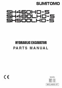 spare parts catalog Sumitomo Hydraulic Excavator SH460HD-5, SH480LHD-5, SH500LHD-5 Parts Manual PDF