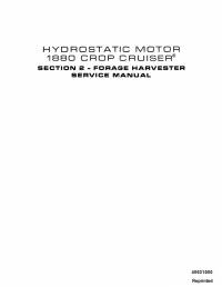 repair manual New Holland Hydrostatic Pump 1880 Crop Cruiser 40631500 Service Manual PDF