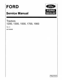 repair manual New Holland Ford 1200, 1300, 1500, 1700, 1900 Tractor Vol.2 Service Manual PDF