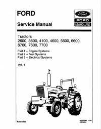 repair manual New Holland Ford Tractors 2600, 3600, 4100, 4600, 5600, 6600, 6700, 7600, 7700 Service Manual PDF