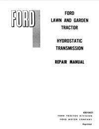 repair manual Ford Law and Garden Tractor Hydraulic Transmission 40010031 Repair Manual PDF