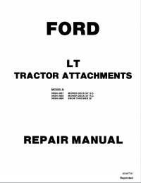repair manual Ford LT Tractor Attachments 09GN-3657, 09GN-3658, 09GN-3660 Repair Manual PDF