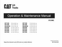 repair manual Cat Lift Truck GP15N to GP35N, DP15N to DP35N FC/MC Operation and Maintenance Manual PDF