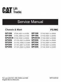 repair manual Cat Lift Truck Chassis and Mast GP15N to GP35N, DP15N to DP35N FC/MC Service Manual PDF