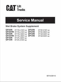 repair manual Cat Wet Brake System Supplement GP20N to GP35N, DP20N to DP35N 99719-6W110 Service Manual